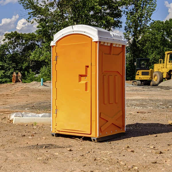 how often are the portable restrooms cleaned and serviced during a rental period in Painted Post